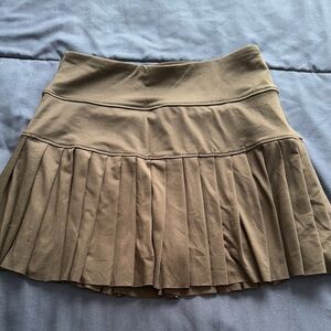 Classic Brown Pleated Skirt